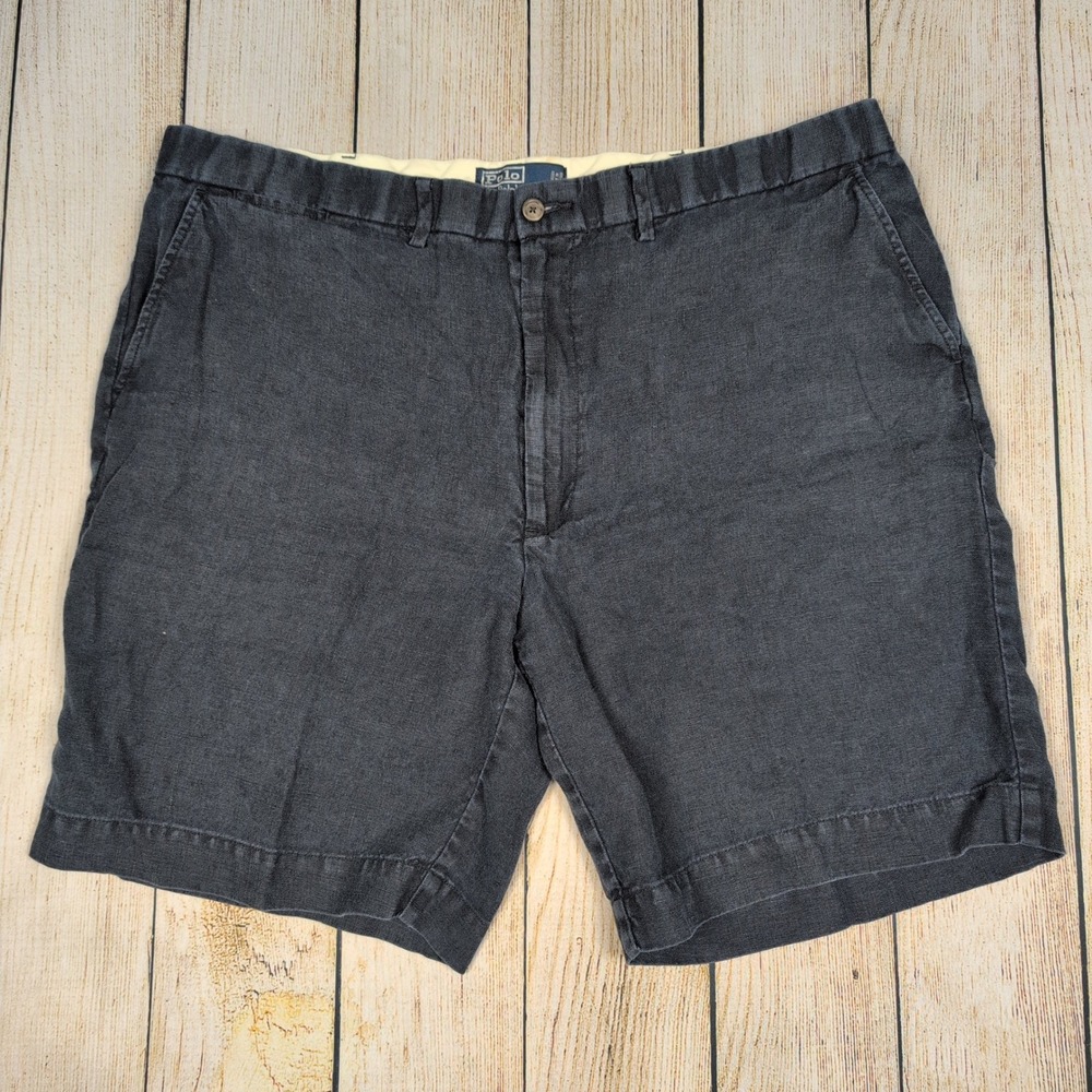 VTG Polo‎ Ralph Lauren Linen Navy Shorts Casual Summer Mens Size 42
